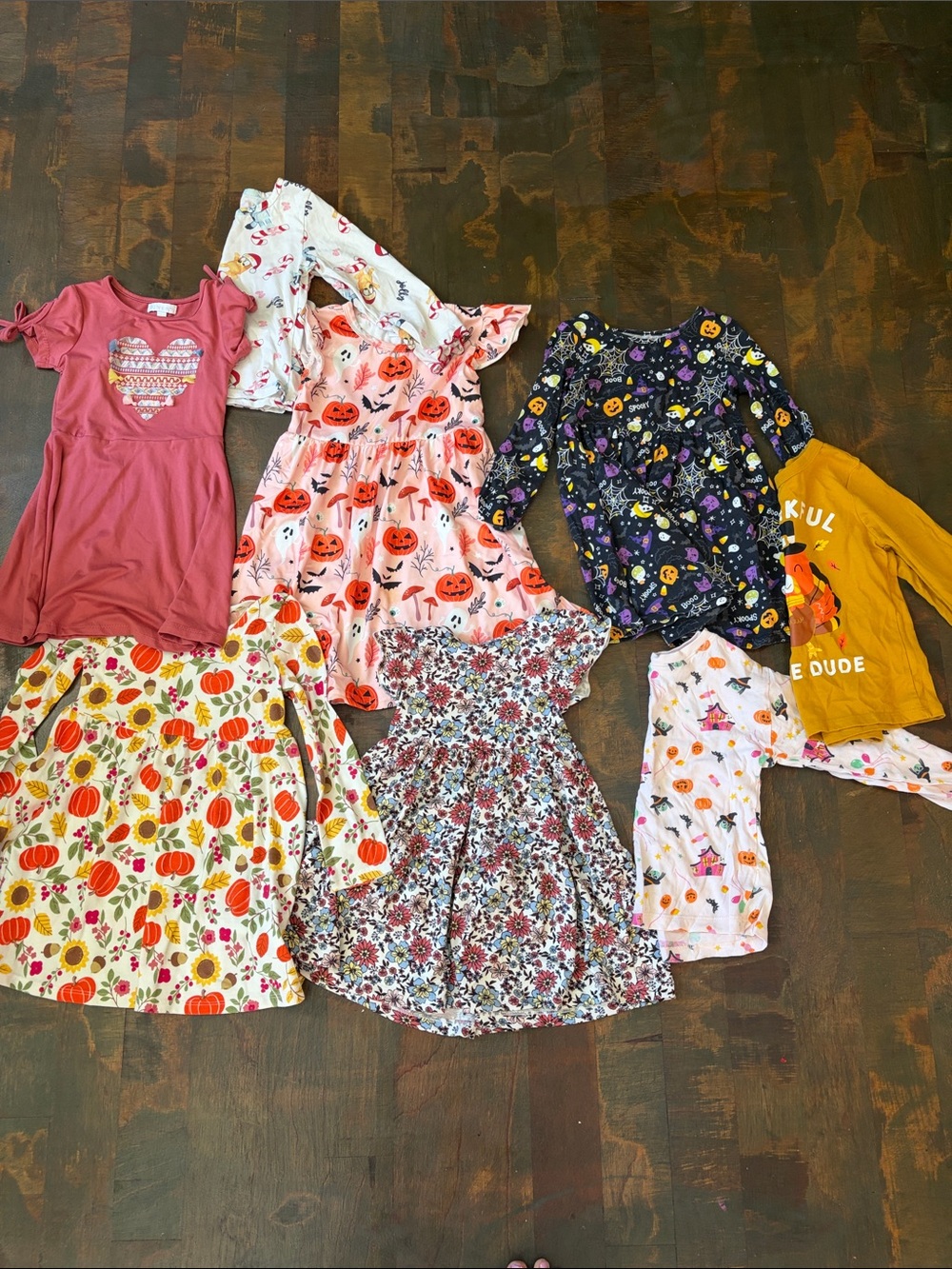 Girls' Halloween & Fall Dress Bundle - Pumpkins, Floral & Cute Prints